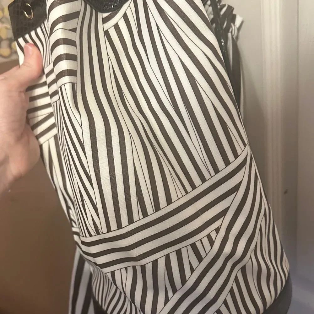 Henri Bendel Bucket bag backpack canvas&snakeskinbag - Picture 2 of 14